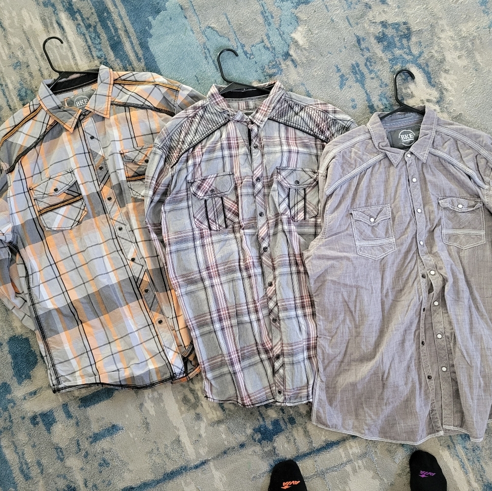 Mens pear snap athletic cut shirts